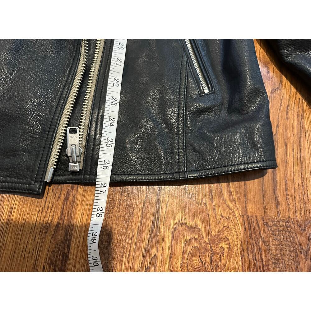 Quince Oversized 100% Leather Moto Jacket Black Women’s Size XL Chic - Picture 9 of 10